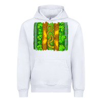 Saint Patricks Horseshoe Shamrock Leopard Glitter Brushstroke Urban Hoodie | Teevron