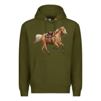 Army Green horse body Premium Hoodie - RanaPortraitStore