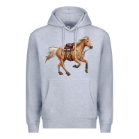 Heather Grey horse body Premium Hoodie - RanaPortraitStore