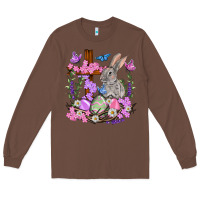 Chestnut Easter eggs and Bunny with Cross Easter Day Long Sleeve Tee - HowdyJamesFarm