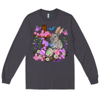 Smoke Easter eggs and Bunny with Cross Easter Day Long Sleeve Tee - HowdyJamesFarm