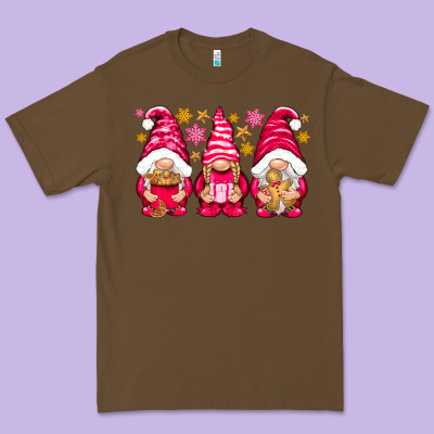 Pink Christmas Gnomes Premium Tee Designed By Nancycooperartshop
