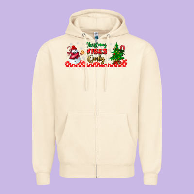Christmas Vibes Only Libbey Glass Zipper Hoodie Designed By Bundleandbundleshop