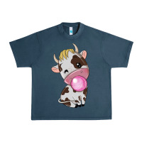 Midnight Navy cute cow Urban Heavy Tee - texasbilliewilder