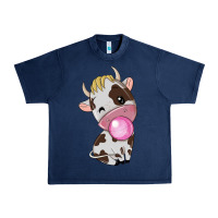 Navy cute cow Urban Heavy Tee - texasbilliewilder