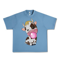 Pebble Blue cute cow Urban Heavy Tee - texasbilliewilder