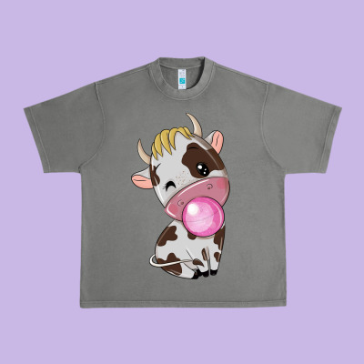 Cute Cow Urban Heavy Tee Designed By Texasbilliewilder