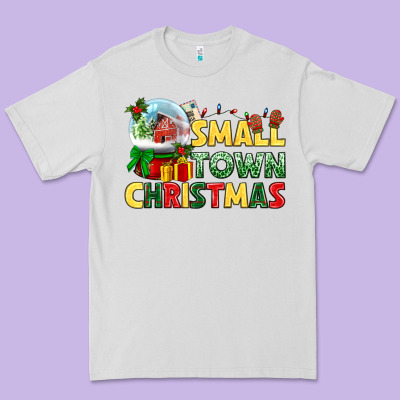 Small Town Christmas Premium Tee Designed By Nancycooperartshop