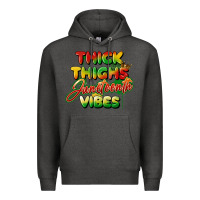 Charcoal Heather thick thighs juneteenth vibes Premium Hoodie - FaDigitalArtStudio