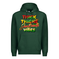Sports Green thick thighs juneteenth vibes Premium Hoodie - FaDigitalArtStudio