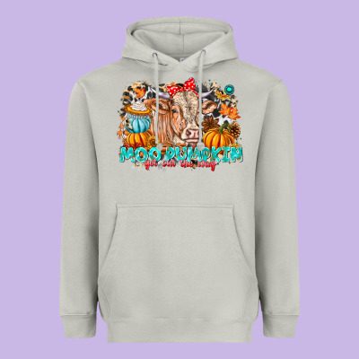 Moo Pumpkin Get Out The Way Heavyweight Hoodie Designed By Cowhidedigitalart