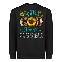 Black with god all things are possible Heavyweight Sweatshirt - OliviaCreatesArt