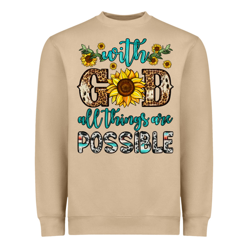 With God All Things Are Possible Heavyweight Sweatshirt by OliviaCreatesArt | Teevron
