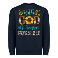 Navy with god all things are possible Heavyweight Sweatshirt - OliviaCreatesArt