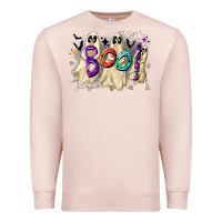 Pale Pink boo Premium Sweatshirt - CowhideDigitalArt