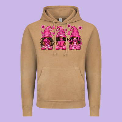 Breast Cancer Afro Gnomies Vintage Hoodie Designed By Texasbilliewilder