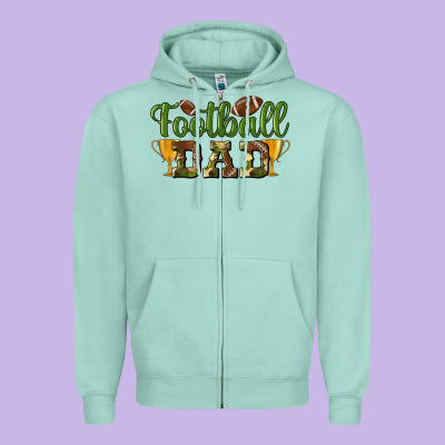 Football Dad Zipper Hoodie Designed By Bundleandbundleshop