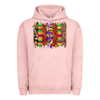 Pigment Salmon mardi gras cake fleur de lis crawfish brushstrokes Urban Hoodie - Artiststas