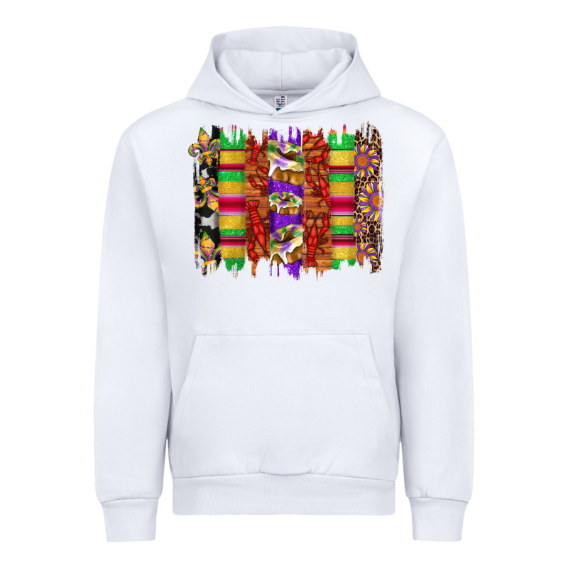 Mardi Gras Cake Fleur De Lis Crawfish Brushstrokes Urban Hoodie by Artiststas | Teevron