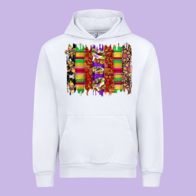 Mardi Gras Cake Fleur De Lis Crawfish Brushstrokes Urban Hoodie Designed By Artiststas