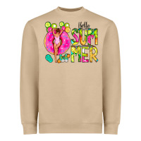 Mushroom Hello Summer Donut Girl Heavyweight Sweatshirt - CowCowDesign