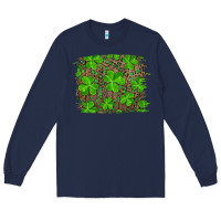Navy st patrick's day shamrock and leopard distressed Long Sleeve Tee - RanaPortraitStore