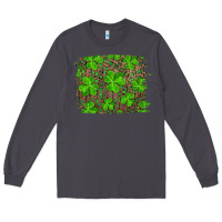 Smoke st patrick's day shamrock and leopard distressed Long Sleeve Tee - RanaPortraitStore