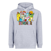 Heather Grey hello summer drink Heavyweight Hoodie - CowhideDigitalArt