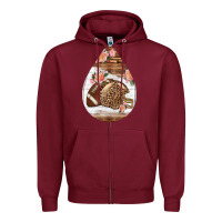 Burgundy american football and western roses teardrop Zipper Hoodie - BundleAndBundleShop