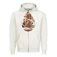 Oatmeal Heather american football and western roses teardrop Zipper Hoodie - BundleAndBundleShop