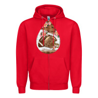 Red american football and western roses teardrop Zipper Hoodie - BundleAndBundleShop