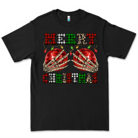 Black Merry Christmas skeleton hands boobs Premium Tee - NancyCooperArtShop