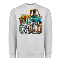 Heather Grey wild child kids car Heavyweight Sweatshirt - OliviaCreatesArt