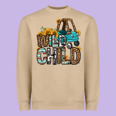 Wild Child Kids Car Heavyweight Sweatshirt Designed By Oliviacreatesart