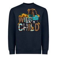 Navy wild child kids car Heavyweight Sweatshirt - OliviaCreatesArt