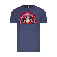 Vintage Denim valentines day gnomes rainbow Vintage Tee - RanaPortraitStore