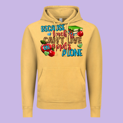 Because Teachers Cant Live On Apples Alone Vintage Hoodie Designed By Nancycooperartshop