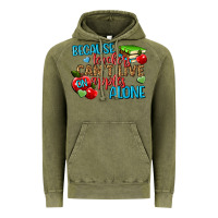 Vintage Olive because teachers cant live on apples alone Vintage Hoodie - NancyCooperArtShop