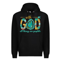 Black with god all things are possible with turquoise gemstone bbs Premium Hoodie - BundleAndBundleShop