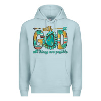 Blue Mist with god all things are possible with turquoise gemstone bbs Premium Hoodie - BundleAndBundleShop
