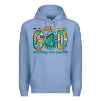 Colony Blue with god all things are possible with turquoise gemstone bbs Premium Hoodie - BundleAndBundleShop