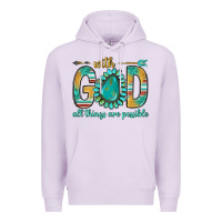 Lilac with god all things are possible with turquoise gemstone bbs Premium Hoodie - BundleAndBundleShop