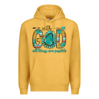 Mustard with god all things are possible with turquoise gemstone bbs Premium Hoodie - BundleAndBundleShop