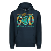 Navy with god all things are possible with turquoise gemstone bbs Premium Hoodie - BundleAndBundleShop