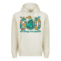 Oatmeal Heather with god all things are possible with turquoise gemstone bbs Premium Hoodie - BundleAndBundleShop