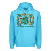 Ocean Blue with god all things are possible with turquoise gemstone bbs Premium Hoodie - BundleAndBundleShop