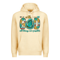 Pina Colada with god all things are possible with turquoise gemstone bbs Premium Hoodie - BundleAndBundleShop