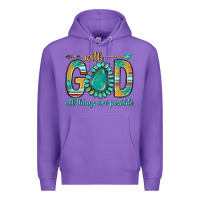 Purple with god all things are possible with turquoise gemstone bbs Premium Hoodie - BundleAndBundleShop