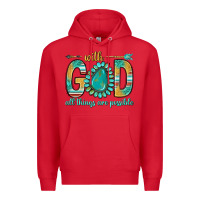 Red with god all things are possible with turquoise gemstone bbs Premium Hoodie - BundleAndBundleShop