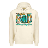 Sandshell with god all things are possible with turquoise gemstone bbs Premium Hoodie - BundleAndBundleShop